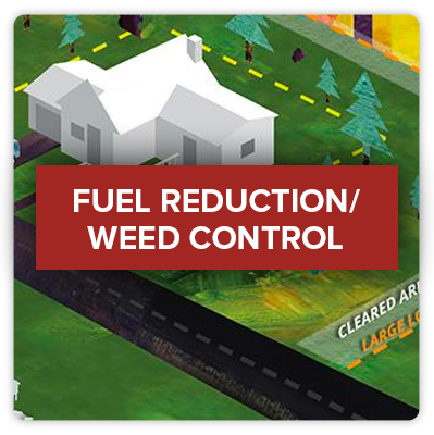 Click this illustration of a house to visit Rocklin Fire's page on Fuel Reduction and Weed Control