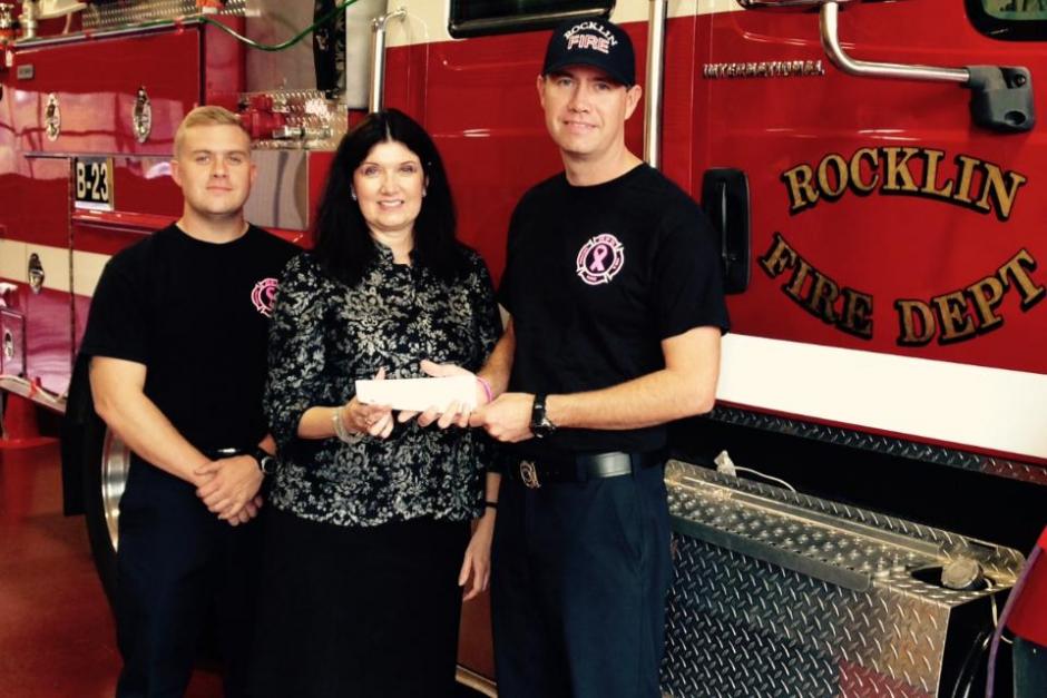 Rocklin Firefighters make donation to Placer County Breast Cancer Endowment Fund