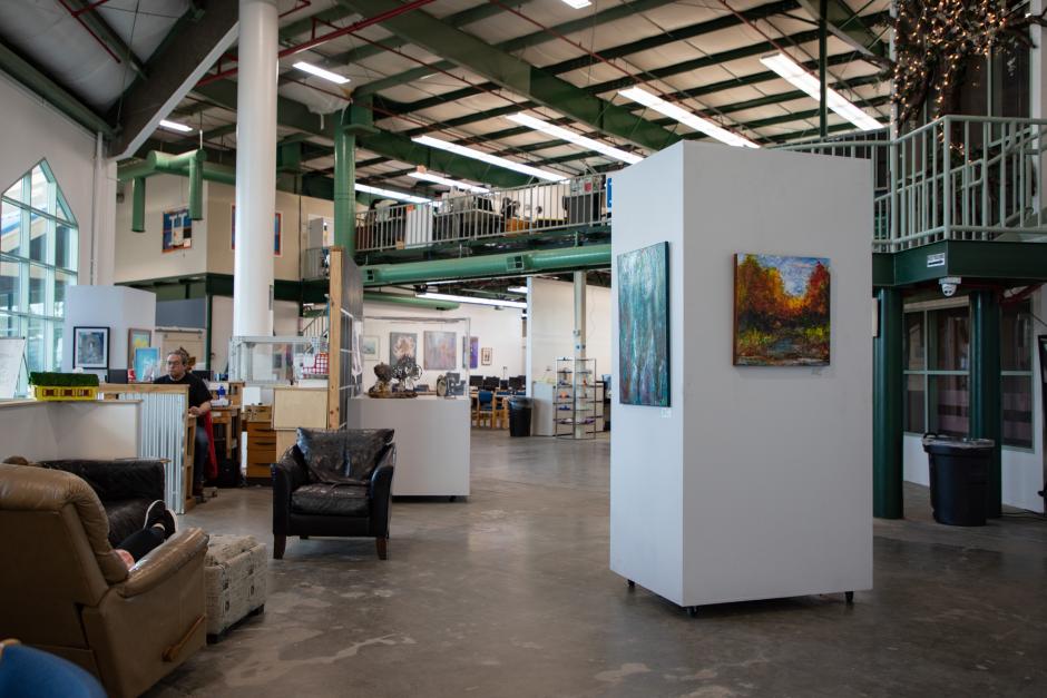 Artists display their work on the walls of the Rocklin Hacker Lab through the Placer County Arts Council