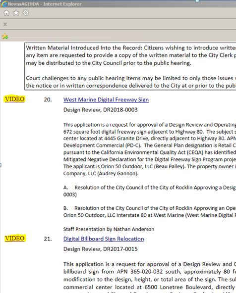 Screenshot of Archive Video Player Page