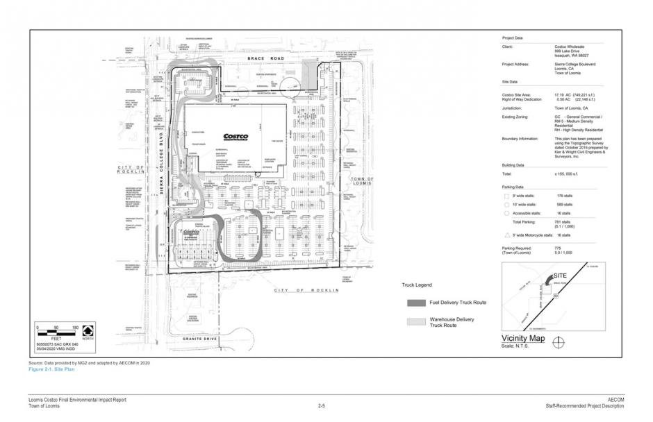 Map of Loomis Costco Final Environmental Impact Report