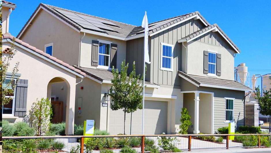 A streetside view of a house in a Rocklin subdivision