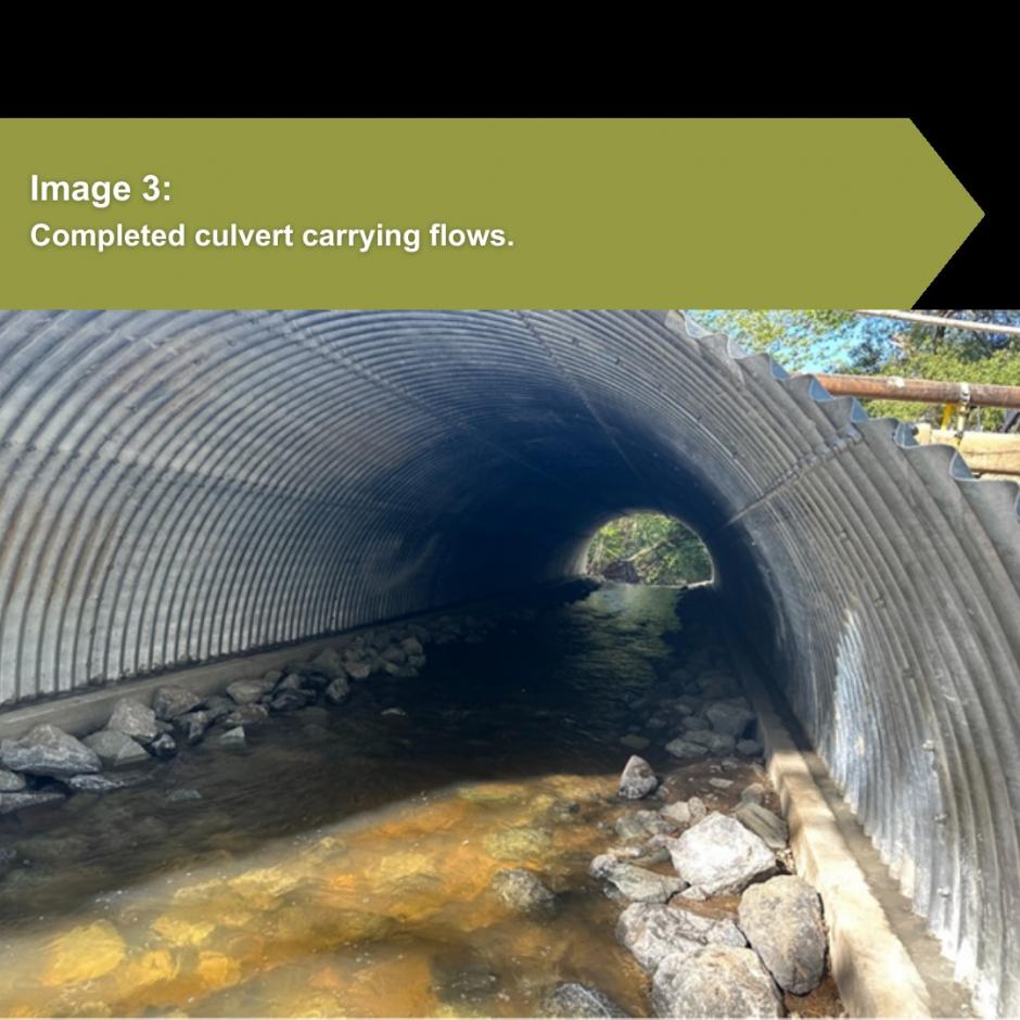 Image 3: Completed culvert carrying flows.