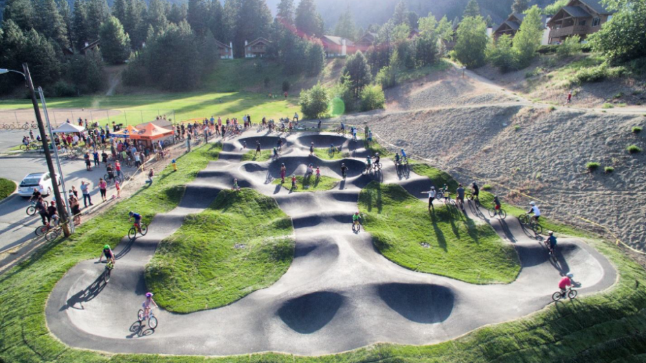 Here is an example of a pump track in Leavenworth, Washington (Image courtesy of the City of Leavenworth). 