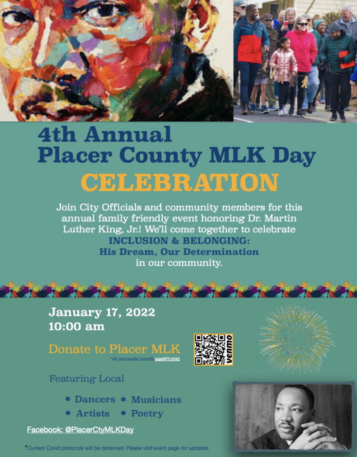 Flyer Announcing MLK March on Jan. 17, 2022 Near Johnson-Springview Park