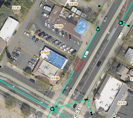 Pacific St. Map Showing Lane Closure near Rocklin Rd