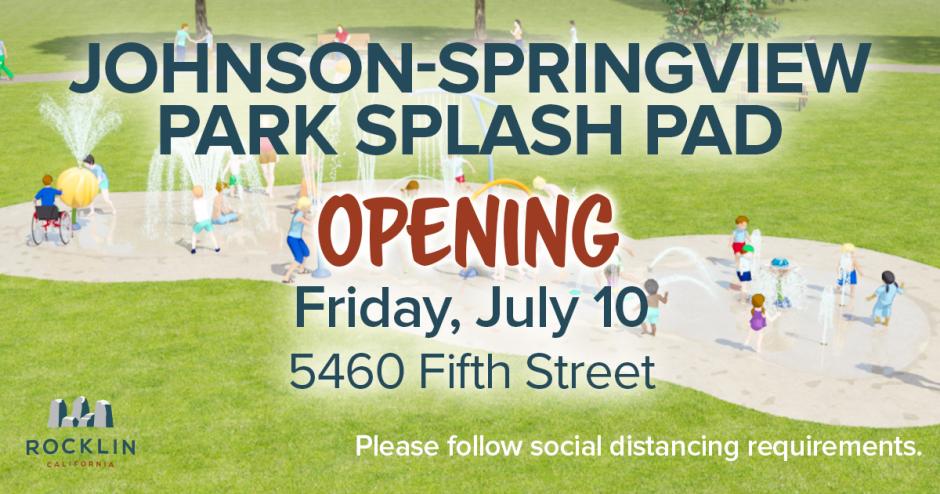 Johnson-Springview Park Splash Pad Opening July 10 Graphic