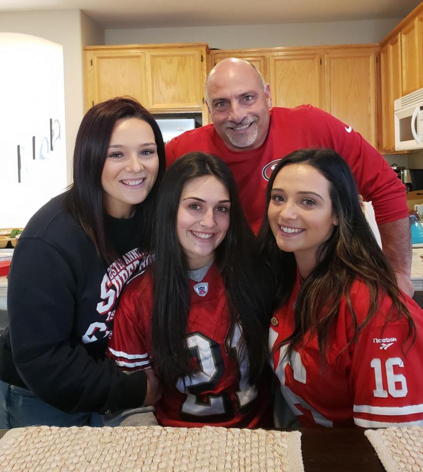 Steve Paul is pictured with daughters Haily, Sophie, and Julia.