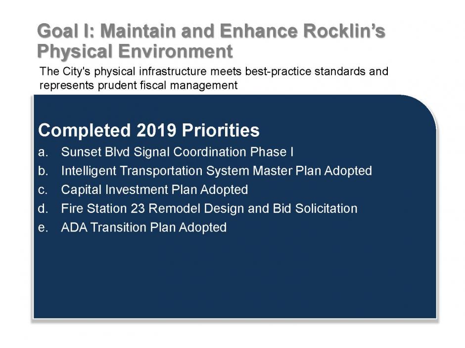 Strategic Plan Goal 1 Accomplishments