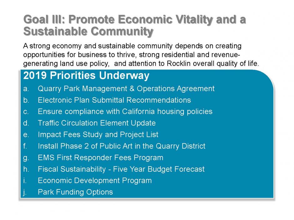 Strategic Plan Goal 3 Items