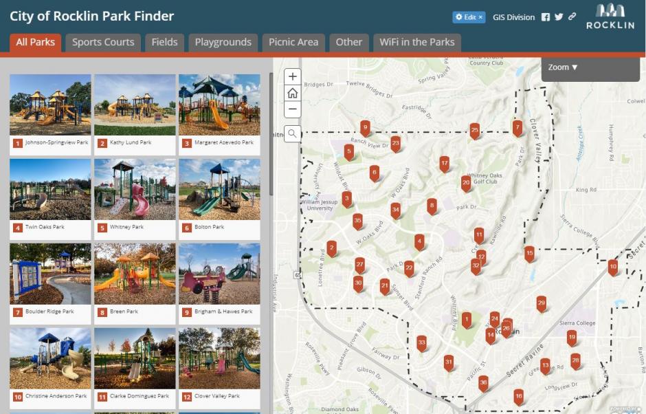 Screenshot of Park Finder Map