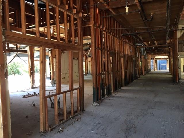 This photo shows demolition of the interior of an SWRA structure