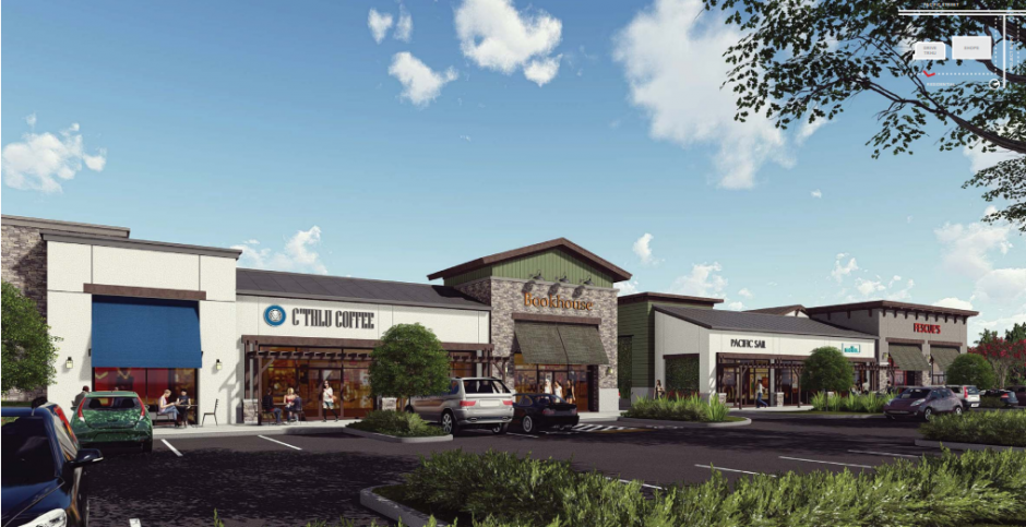 The two planned commercial structures face Pacific St.