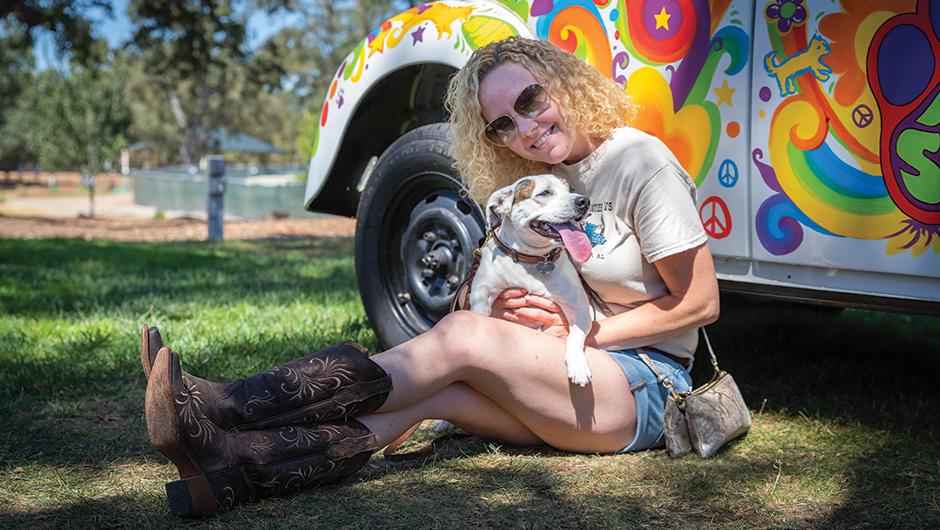 Pet owner at the Rocklin Woofstock Festival