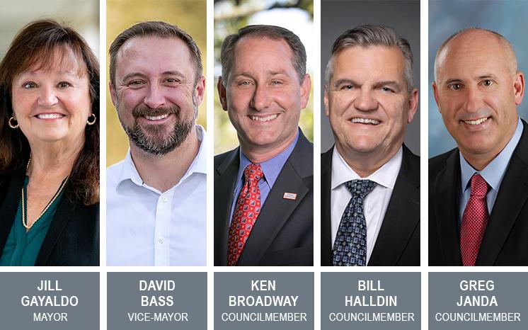 A montage of headshots of Rocklin's city council members