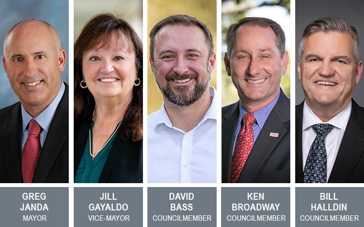 A montage of headshots of Rocklin's city council members